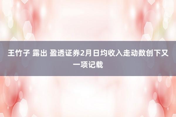 王竹子 露出 盈透证券2月日均收入走动数创下又一项记载