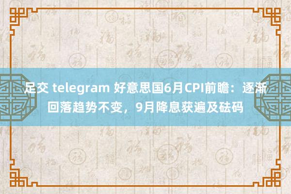 足交 telegram 好意思国6月CPI前瞻：逐渐回落趋势不变，9月降息获遍及砝码