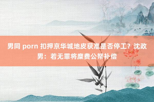 男同 porn 扣押京华城地皮获准是否停工？沈政男：若无罪将糜费公帑补偿