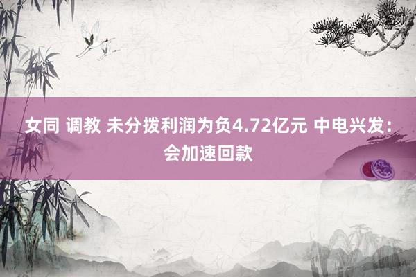 女同 调教 未分拨利润为负4.72亿元 中电兴发：会加速回款