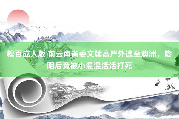 糗百成人版 前云南省委文牍高严外逃至澳洲，险阻后竟被小混混活活打死