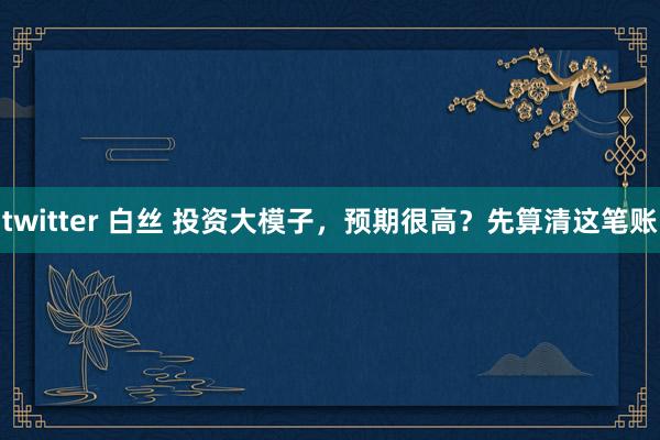 twitter 白丝 投资大模子，预期很高？先算清这笔账