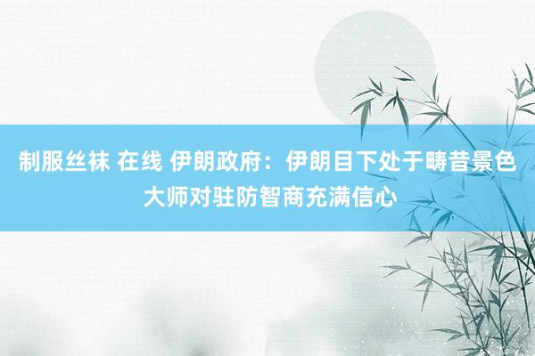 制服丝袜 在线 伊朗政府：伊朗目下处于畴昔景色 大师对驻防智商充满信心