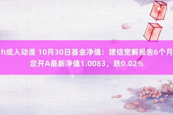 h成人动漫 10月30日基金净值：建信宽解报告6个月定开A最新净值1.0083，跌0.02%