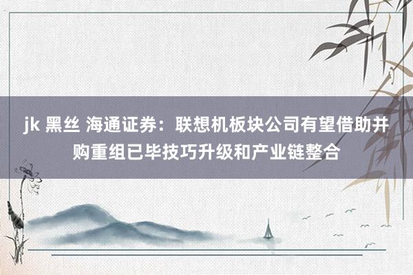 jk 黑丝 海通证券：联想机板块公司有望借助并购重组已毕技巧升级和产业链整合