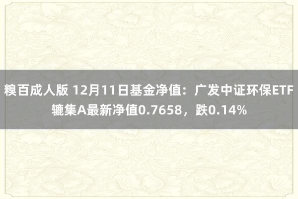 糗百成人版 12月11日基金净值：广发中证环保ETF辘集A最新净值0.7658，跌0.14%