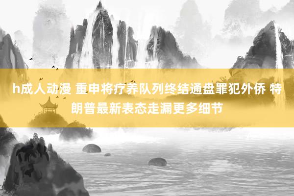 h成人动漫 重申将疗养队列终结通盘罪犯外侨 特朗普最新表态走漏更多细节