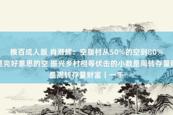糗百成人版 肖潜辉：空腹村从50%的空到80%的空致使是完好意思的空 振兴乡村相等伏击的小数是周转存量财富丨一手
