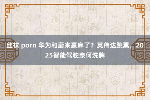 丝袜 porn 华为和蔚来赢麻了？英伟达跳票，2025智能驾驶奈何洗牌