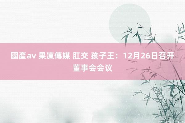 國產av 果凍傳媒 肛交 孩子王：12月26日召开董事会会议