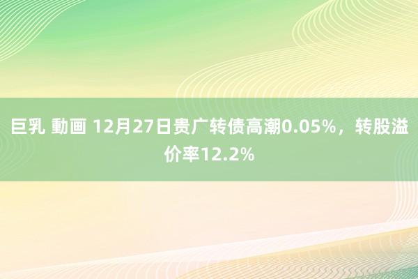 巨乳 動画 12月27日贵广转债高潮0.05%，转股溢价率12.2%