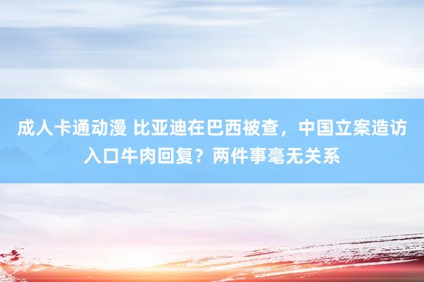 成人卡通动漫 比亚迪在巴西被查，中国立案造访入口牛肉回复？两件事毫无关系