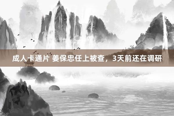 成人卡通片 姜保忠任上被查，3天前还在调研