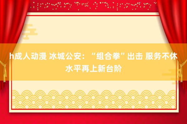 h成人动漫 冰城公安：“组合拳”出击 服务不休水平再上新台阶