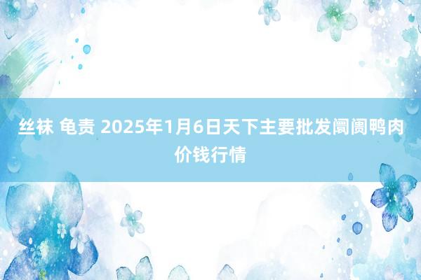 丝袜 龟责 2025年1月6日天下主要批发阛阓鸭肉价钱行情