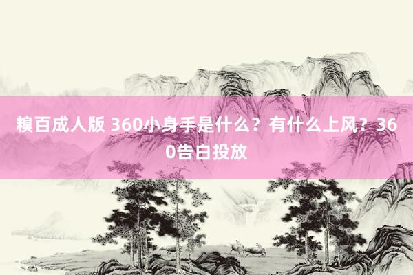 糗百成人版 360小身手是什么？有什么上风？360告白投放