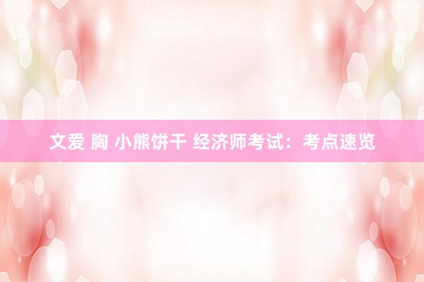 文爱 胸 小熊饼干 经济师考试：考点速览