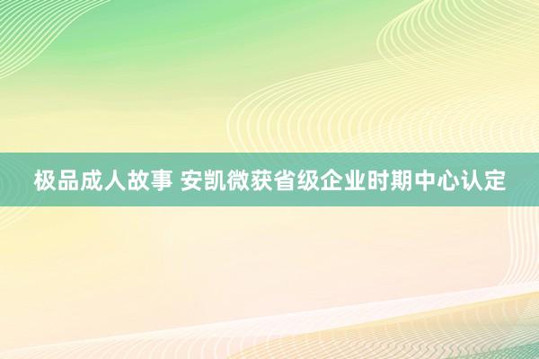 极品成人故事 安凯微获省级企业时期中心认定