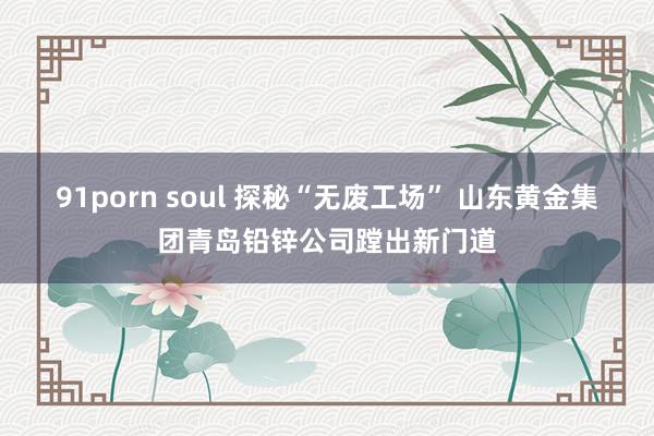 91porn soul 探秘“无废工场” 山东黄金集团青岛铅锌公司蹚出新门道
