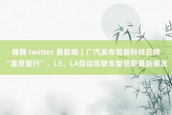 裸舞 twitter 最前哨｜广汽发布智能科技品牌“星灵智行”，L3、L4自动驾驶车型获取最新阐发
