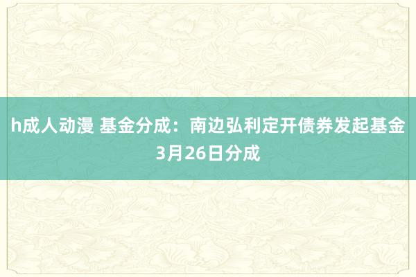 h成人动漫 基金分成：南边弘利定开债券发起基金3月26日分成