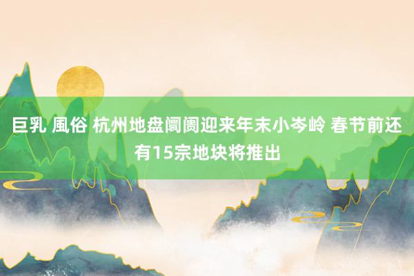 巨乳 風俗 杭州地盘阛阓迎来年末小岑岭 春节前还有15宗地块将推出