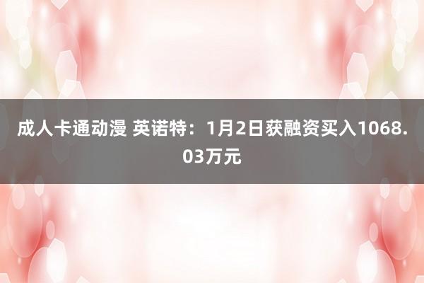 成人卡通动漫 英诺特：1月2日获融资买入1068.03万元