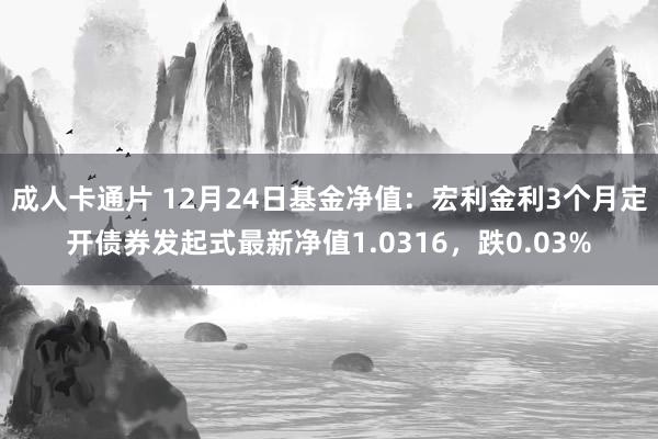 成人卡通片 12月24日基金净值：宏利金利3个月定开债券发起式最新净值1.0316，跌0.03%