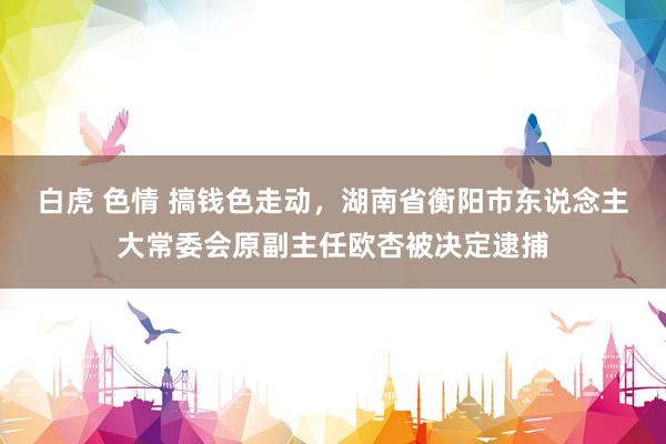 白虎 色情 搞钱色走动，湖南省衡阳市东说念主大常委会原副主任欧杏被决定逮捕
