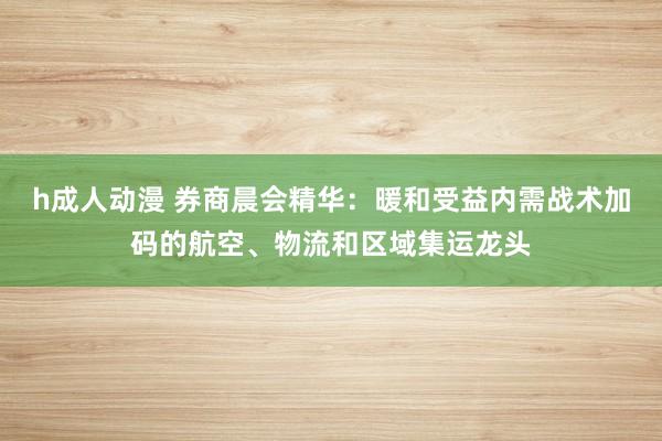 h成人动漫 券商晨会精华：暖和受益内需战术加码的航空、物流和区域集运龙头
